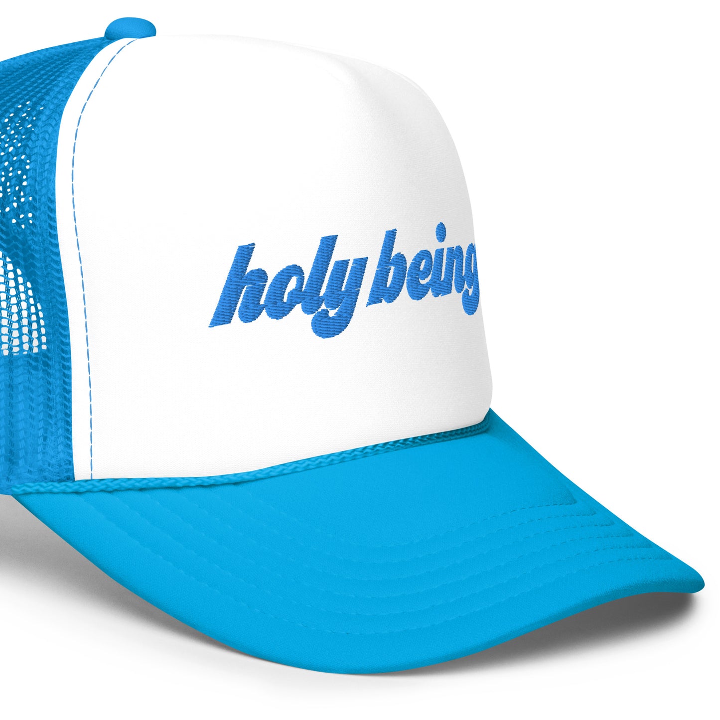 holybeing Trucker Hat Old Quotation Blue